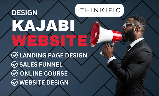 Gig Preview - Build kajabi website sales funnel design landing page online course thinkific