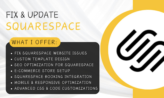 Gig Preview - Update fix squarespace website design squarespace ecommerce store landing page