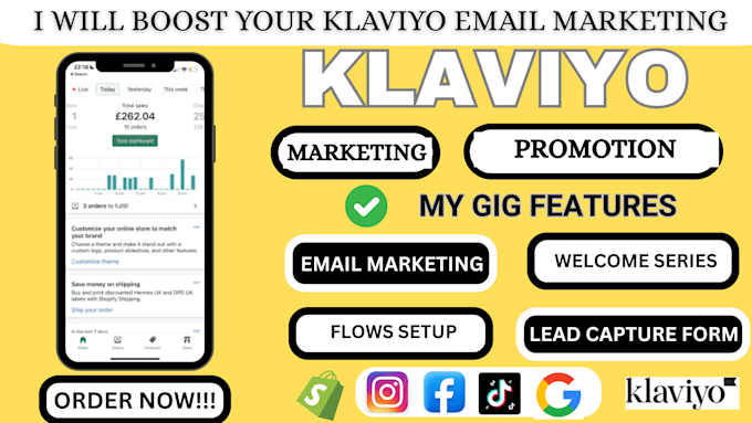 Bestseller - setup klaviyo email marketing, klaviyo flows, shopify marketing, ecommerce store