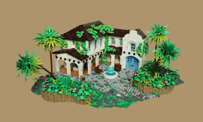 Gig Preview - Do 3d lego diorama modular building 3d model lego moc design with instruction