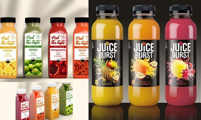 Gig Preview - Design awesome juice bottle label design