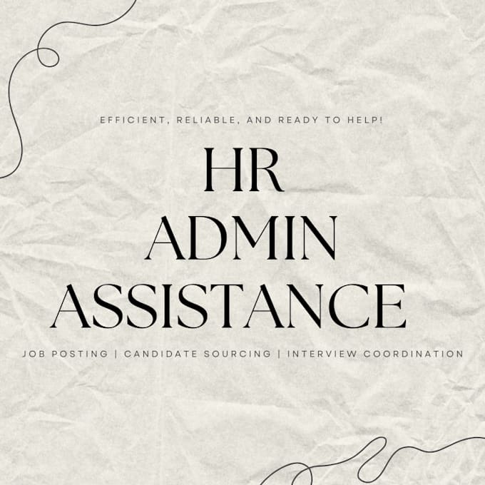 Gig Preview - Manage HR admin tasks and support your hiring process