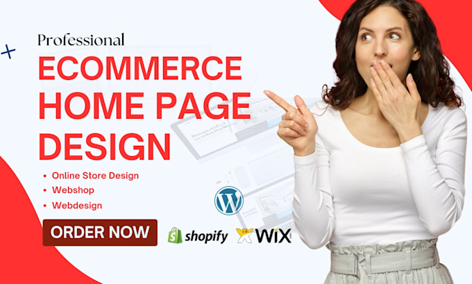 Gig Preview - Do ecommerce homepage design webshop shopify page design wix, godaddy homepage