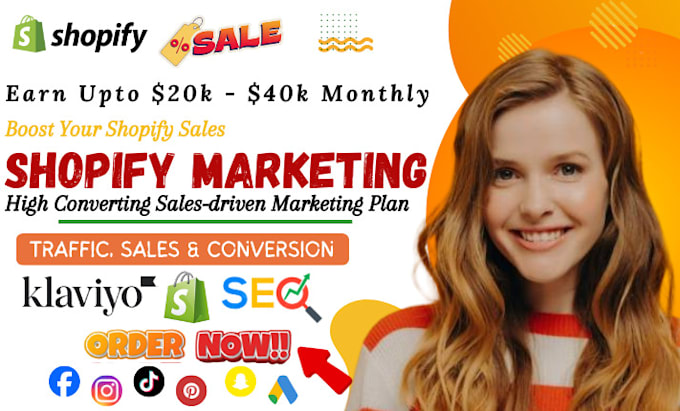 Gig Preview - Boost shopify sales, shopify store promotion, shopify marketing, shopify traffic