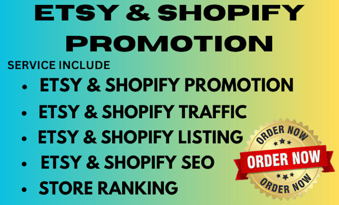 Gig Preview - Do  etsy promotion shopify and etsy promotion etsy shop marketing etsy seo