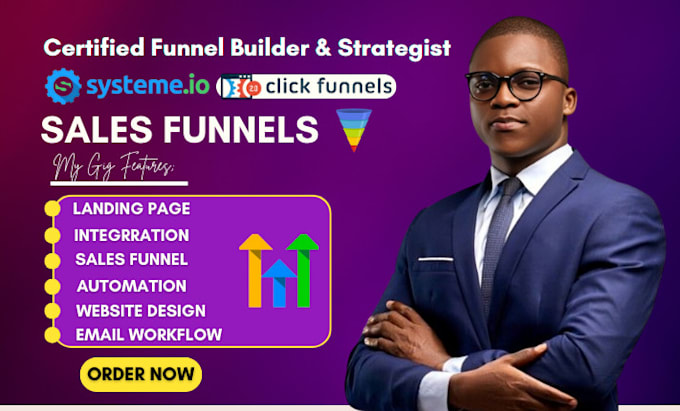 Gig Preview - Design systeme io sales funnel landing page systeme io connect custom domain