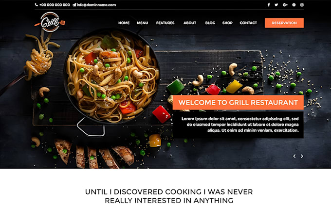 Gig Preview - Restaurant website catering website online food ordering wordpress website