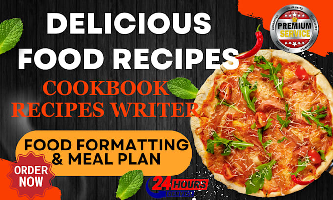 Gig Preview - Write quality cookbook recipe book, cookbook design, cookbook formatting, ebook