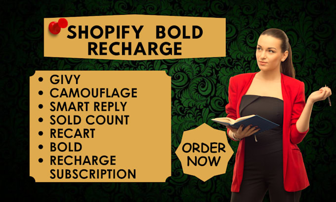 Gig Preview - Design bold recharge subscription givy camouflage smart reply sold count recart