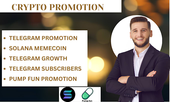 Gig Preview - Do crypto telegram token nft solana memecoin pump fun presale telegram promotion