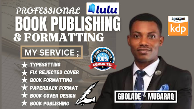 Gig Preview - Book publishing for amazon kdp, book formatting and publishing book cover design