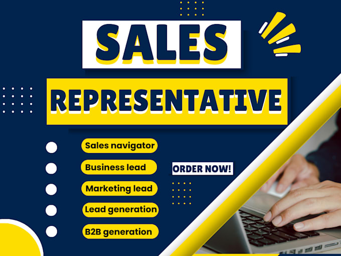 Gig Preview - Be your sales representative, generate b2b sales lead,