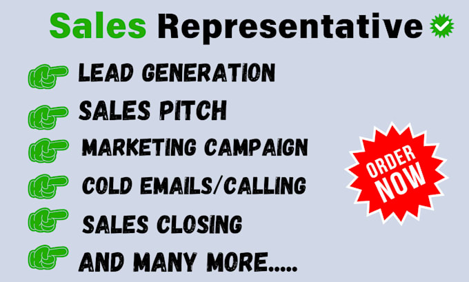 Gig Preview - Be your sales agent salesperson sales representative sales closer online sale