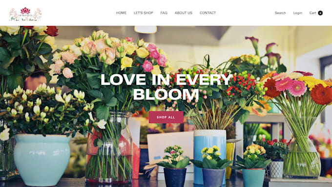 Gig Preview - Design valentine gift shopify website rose store  flower dropshipping website