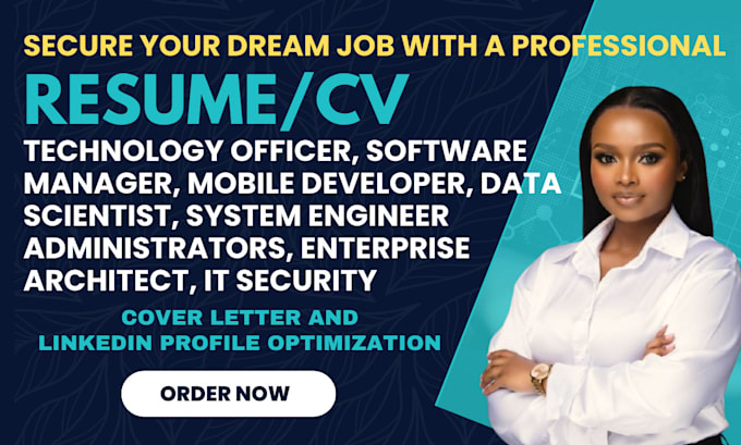 Gig Preview - Write developer, data scientist, IT security, system engineer, manager resume cv