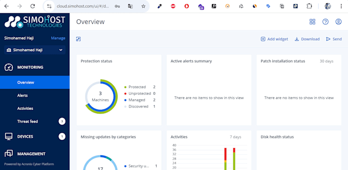 Gig Preview - Boost your cybersecurity with simohost cyber protect cloud