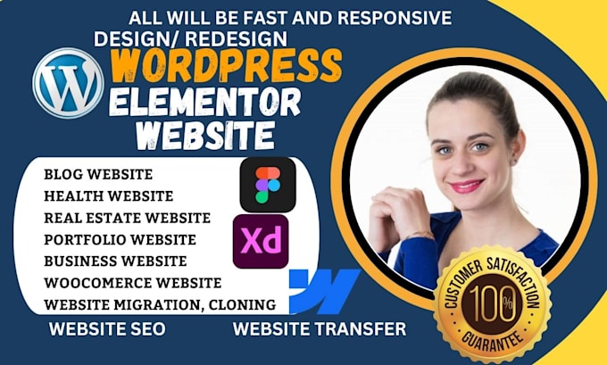 Gig Preview - Create wordpress website design, wordpress elementor website, wordpress SEO