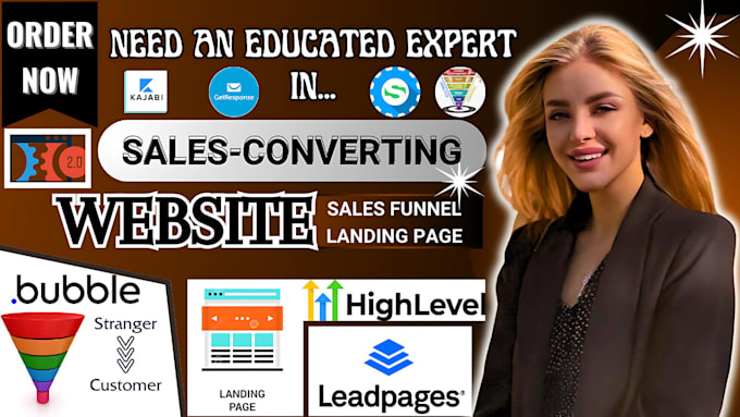 Gig Preview - Do getresponse landing page, clickfunnels website landing page, go high level