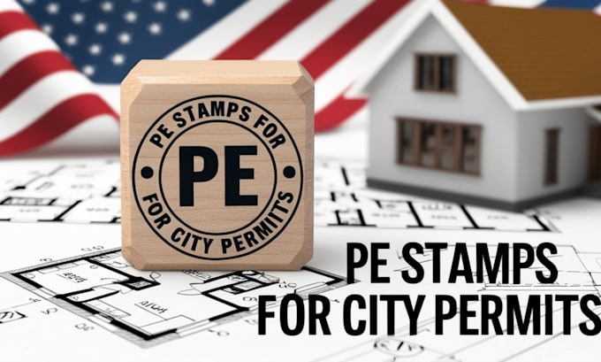 Gig Preview - La california texas florida USA states pe stamp city permit architectural stamp