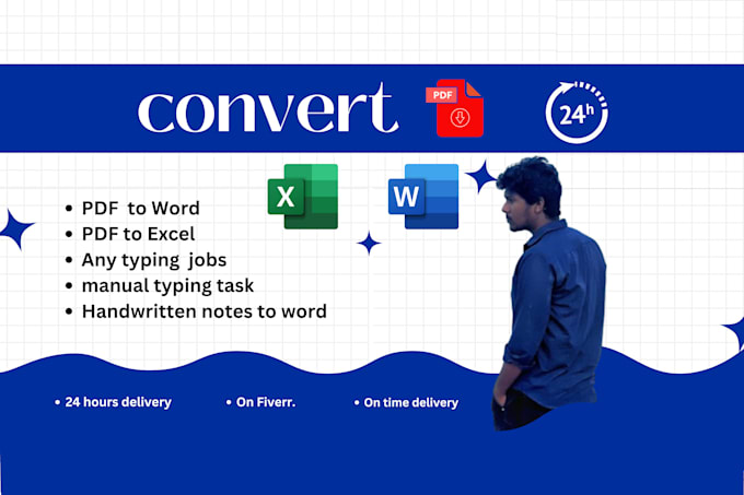 Gig Preview - Convert PDF to word, excel, handwriting to word