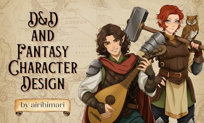 Gig Preview - Draw dnd character art illustration, dnd party, fantasy character design for you