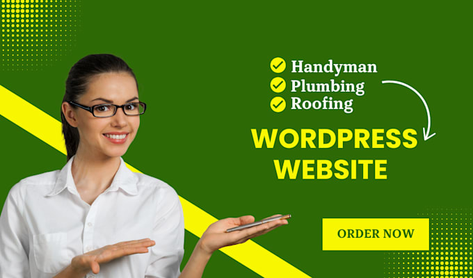 Gig Preview - Design a professional website for plumbing, roofing contractor and hvac