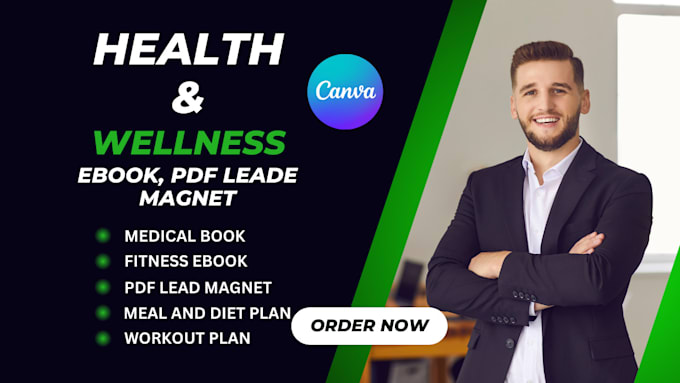 Gig Preview - Health and fitness ebook pdf lead magnet gym book workout plan with canva