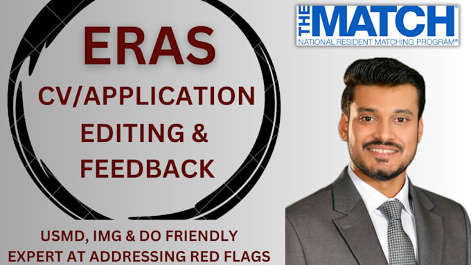 Bestseller - edit and provide feedback on your eras CV for residency