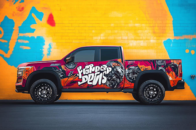 Gig Preview - Design a custom vehicle wrap, cars, pickups, trailers, etc