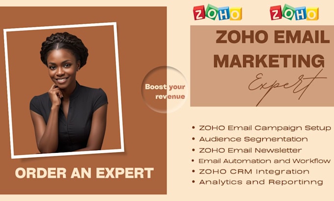 Gig Preview - Zoho email marketing zoho crm zoho campaign zoho newsletter landing page