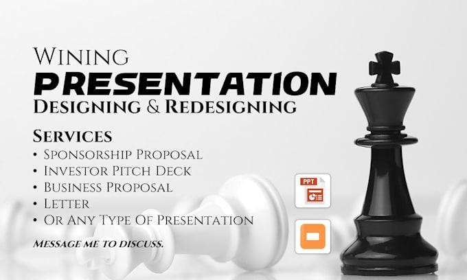 Gig Preview - Design or redesign sponsorship powerpoint, investor pitch deck proposal, letter