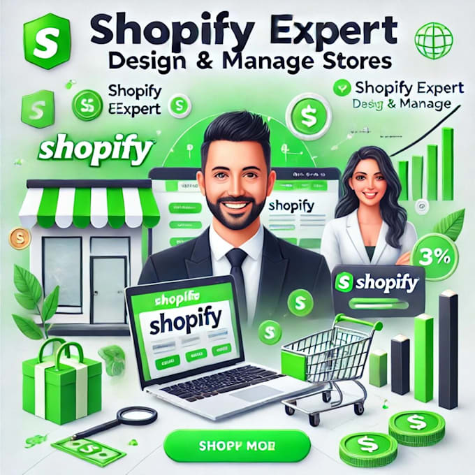 Gig Preview - Design or manage your shopify store for maximum sales