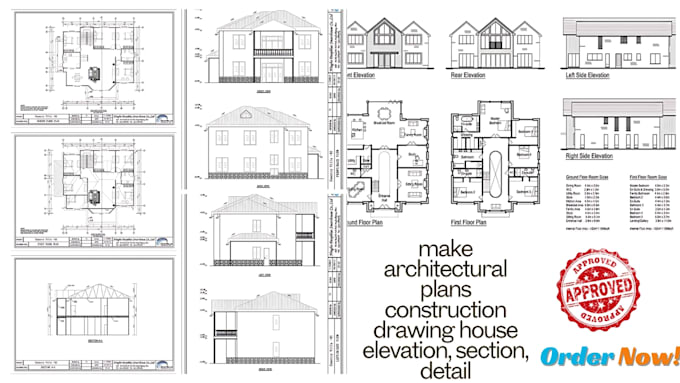 Bestseller - make architectural plans construction drawing house elevation, section, detail