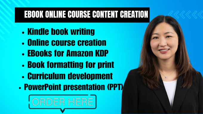 Gig Preview - Ghostwrite ebook online course, book formatting, amazon KDP, curriculum, PPT