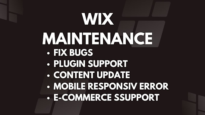 Gig Preview - Fix your wix errors, problems, bugs and troubleshoot or just edit your site