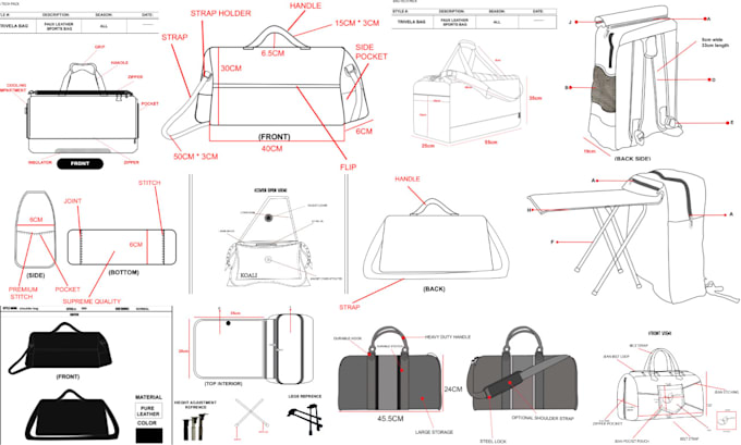 Gig Preview - Design fashion handbag, bag, backpack with tech pack and accessories