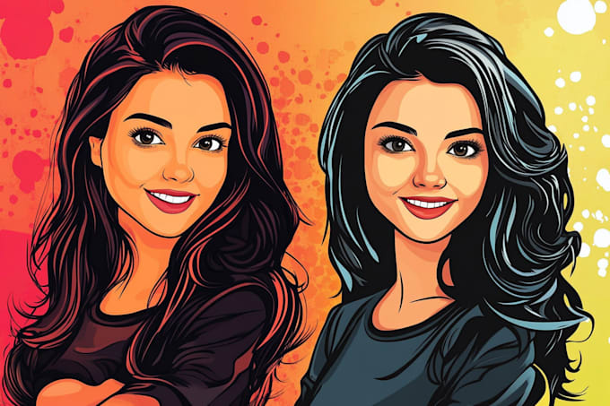 Gig Preview - Draw amazing vector cartoon portrait from your photo