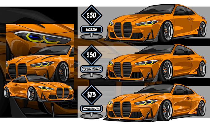 Gig Preview - Illustrate your car in stunning digital art