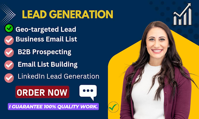 Gig Preview - Do b2b lead gen, business lead, linkedin leads and prospect list