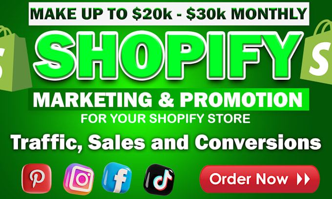 Gig Preview - Boost shopify marketing sales shopify dropshiping promotion tiktok shop paid ads