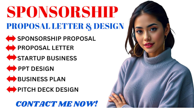 Gig Preview - Write sponsorship letter, business plan, event proposal letter pitch deck design