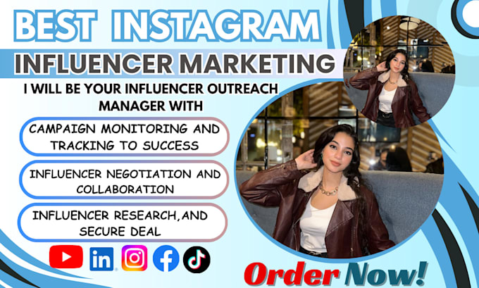 Gig Preview - Be your influencer manager influencer marketing campaigns influencer research