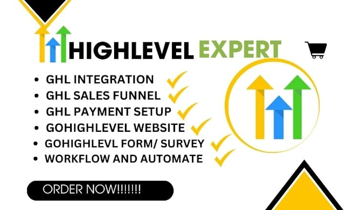 Gig Preview - Build gohighlevel sales funnel, store, website and be your go high level expert