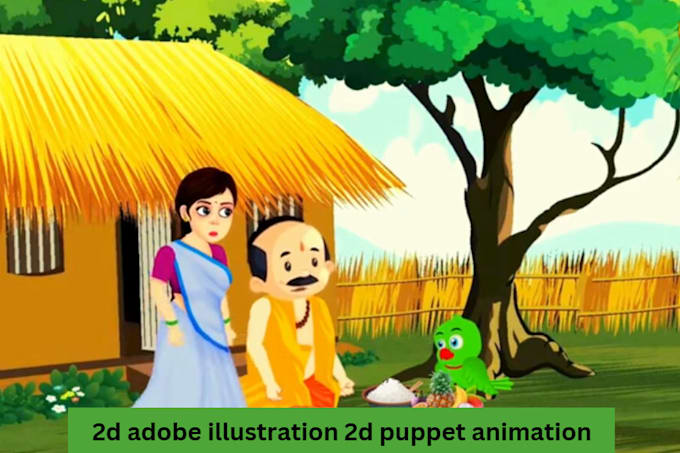 Bestseller - 2d adobe illustration 2d puppet animation 2d character, 2d cartoon animation