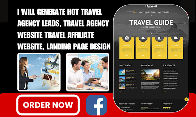 Gig Preview - Generate hot travel agency leads, travel agency website travel affiliate website