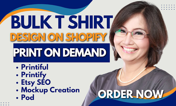 Gig Preview - Create bulk trending t shirt design for printiful or printify etsy shopify pod