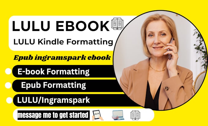 Gig Preview - Do ebook formatting for lulu ebook epub lulu, kindle ingramspark ebook