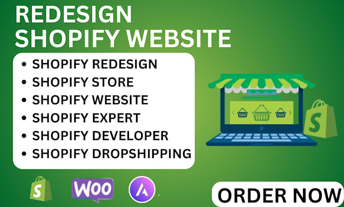 Gig Preview - Redesign shopify website, shopify dropshipping store design, shopify expert