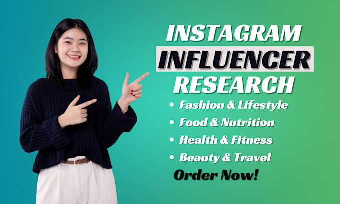 Gig Preview - Research and find instagram influencers email list for influencer marketing