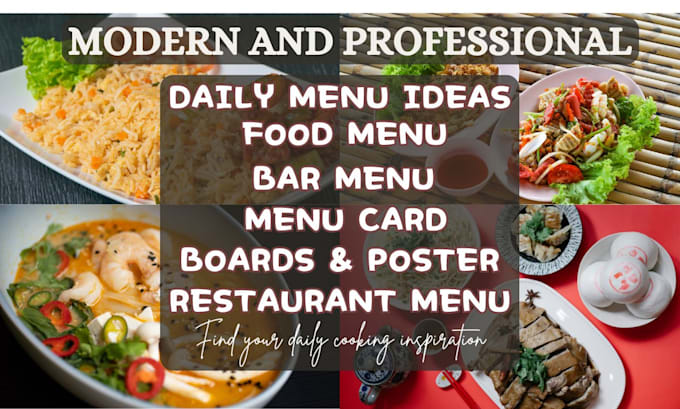 Gig Preview - Design restaurant menu, food menu, flyer, menu card, bar menu, board and poster